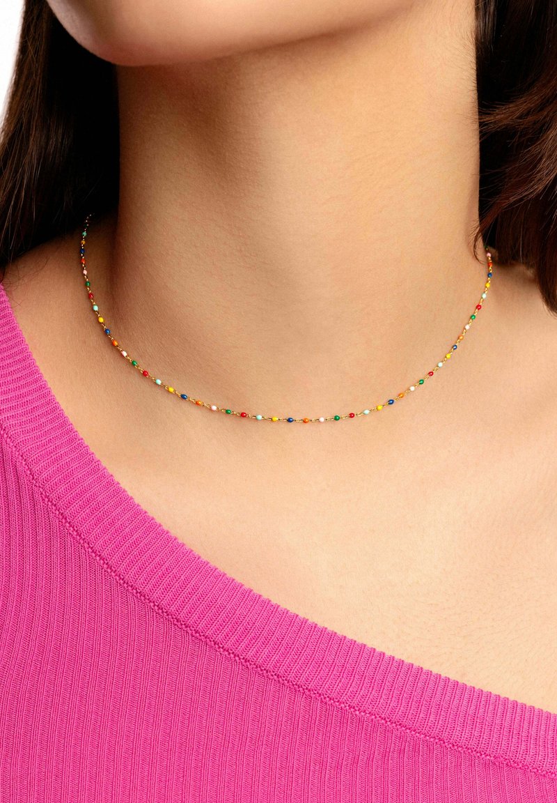 SINGULARU Bracciale Dots Colors Enamel - Sfere Smaltate Colorate In Argento 925 Placcato Oro 18kt O Rodio, Lunghezza 18,5 Cm