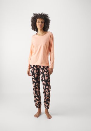 LASCANA VIVANCE DREAMS BY LASCANA VD - Komplet pižame - apricot/black