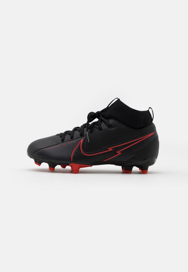 MERCURIAL JR 7 ACADEMY FG/MG UNISEX - Fotbollsskor fasta dobbar - black/dark smoke grey