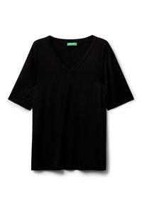 United Colors of Benetton V-NECK  - Jednoduché tričko - black