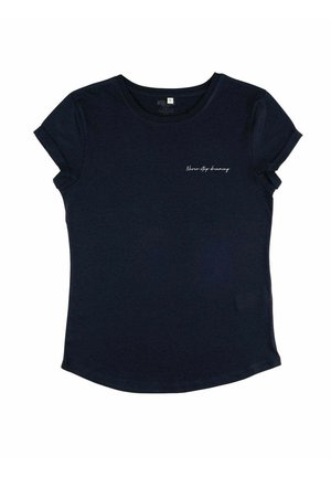 NEVER STOP DREAMING EMBROIDERY ROLL UP  - T-shirt basique - dark blue
