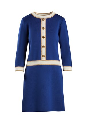 Luisa Spagnoli MAURIZIA - Strickkleid - blu colore panna oro chiaro