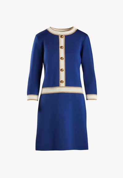 Luisa Spagnoli MAURIZIA - Rochie tricotată - blu colore panna oro chiaro
