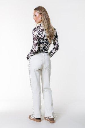 JONES BRAIDED - Egyenes szárú farmer - beige