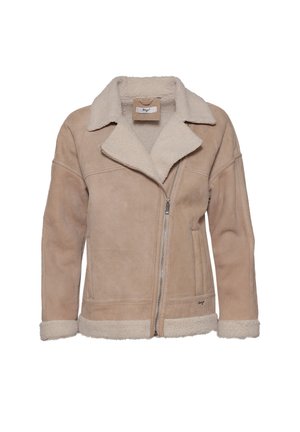 Leather jacket - greige natural