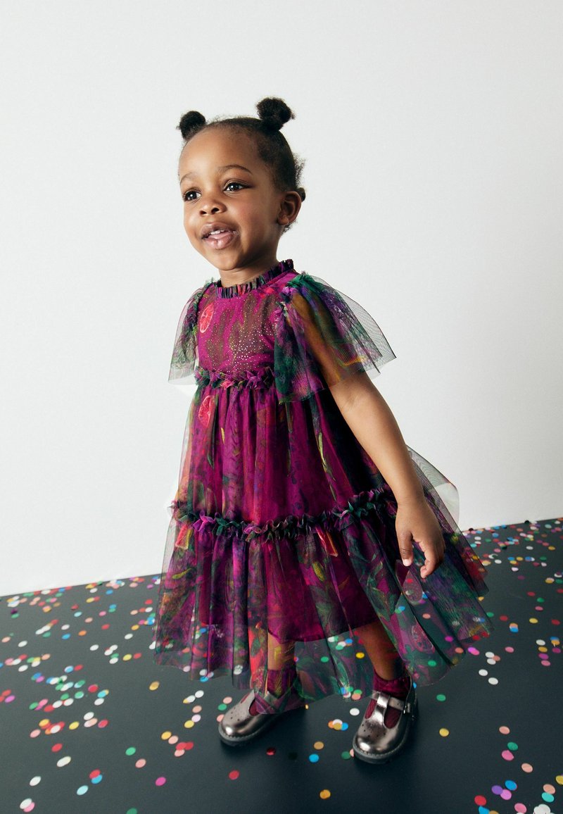 Next PRINTED PARTY - REGULAR FIT - Juhlamekko - plum purple