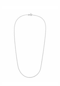 Collana a catena color argento con design semplice, caratterizzata da un gancio rotondo e una finitura liscia e lucida. La lunghezza è regolabile.