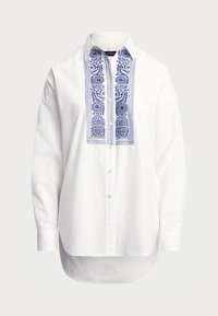 GEO EMBROIDERED COTTON BROADCLOTH SHIRT - Bluza z gumbi - white