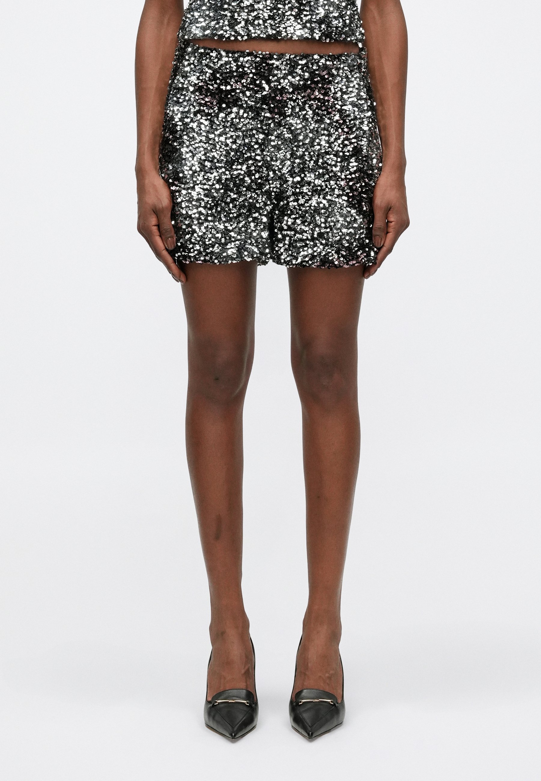 Short De Soirée à Paillettes Et Perles - Coupe étroite, Taille Mi-haute, Pour Femme