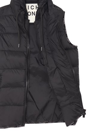 Gilet Imbottito Guess Senza Maniche Nero - Unisex Per Ragazzi E Ragazze, Logo Ricamato