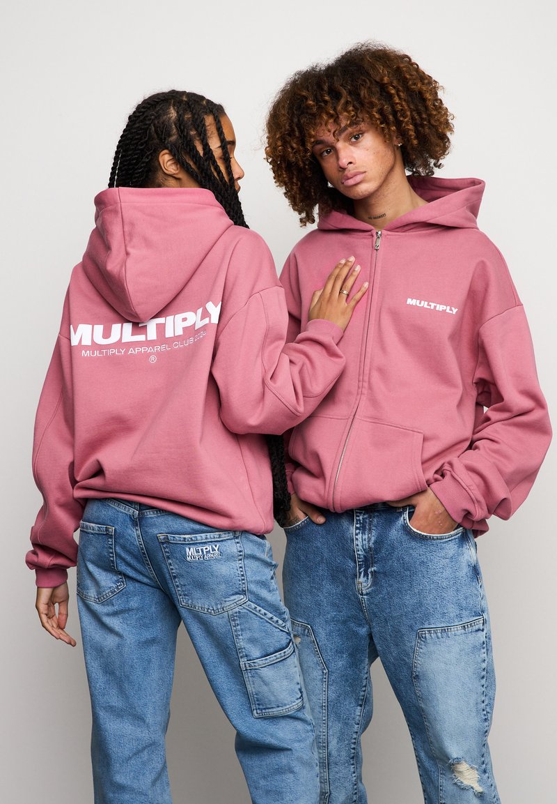 Multiply Apparel Felpa con zip - rose wine