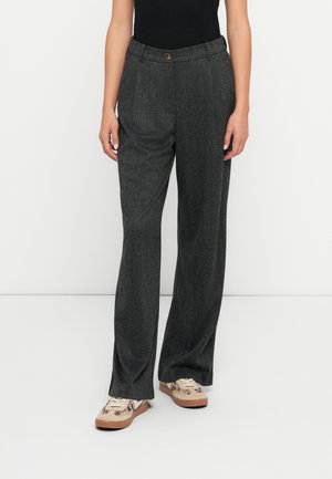 ONLKANIA PLEAT WIDE PANT - Broek - dark grey melange