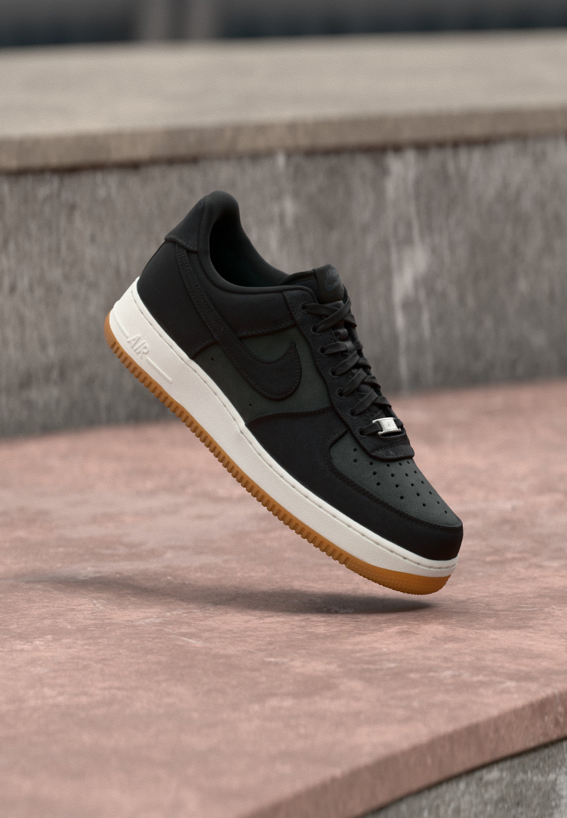 AIR FORCE 1 07 LV8 - Sneakers basse - black/dark smoke grey/med brown/summit white