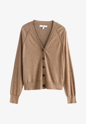 Next, TALL FIT SOFT TOUCH V-NECK BUTTON UP - Strickjacke - camel