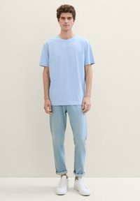 TOM TAILOR MIT STRUKTUR - Paprasti marškinėliai - windsurf blue