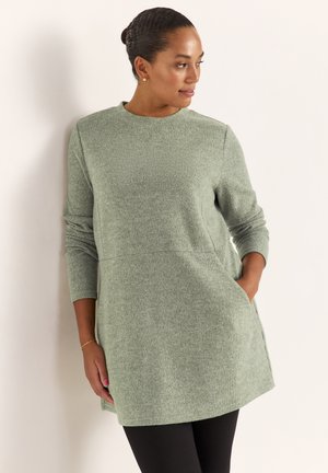 SUPER SOFT WITH POCKETS - Striktrøje - khaki green melange