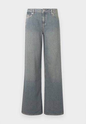 Šviesiai plaunamos, plataus modelio džinsai iš džinso audinio, pasižymintys klasikiniu penkių kišenių dizainu, užtrauktuku ir sagų užsegimu bei nuplyšusiais apvadais apačioje.