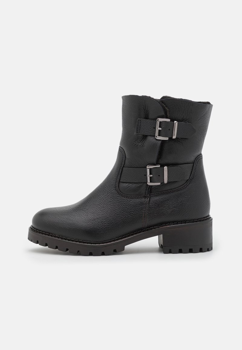 Bottines Minelli Noires En Cuir Avec Talons Aiguilles Et Brides Décoratives - Taille 40, état Neuf (occasion Peu Porté)