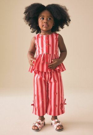 REGULAR FIT SET - Stoffhose - red pink stripe