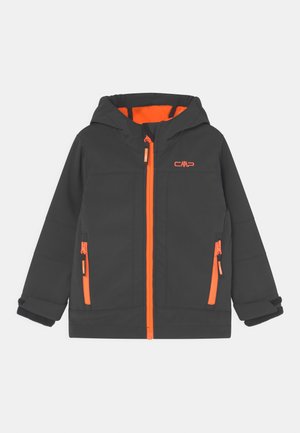 FIX HOOD - Soft shell jacket - antracite/flash orange