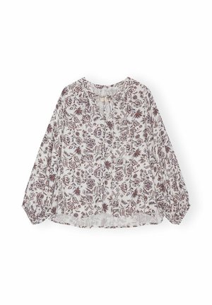 moshi moshi mind, AVERY SHIRT FLOWER - Blůza - white/blue/marron
