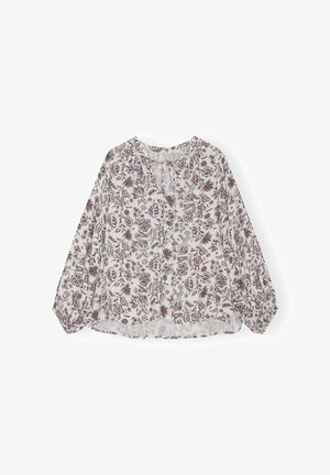 moshi moshi mind, AVERY SHIRT FLOWER - Blouse - white/blue/marron