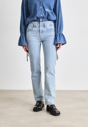 BLOCK - Straight leg jeans - washed blue/dark blue