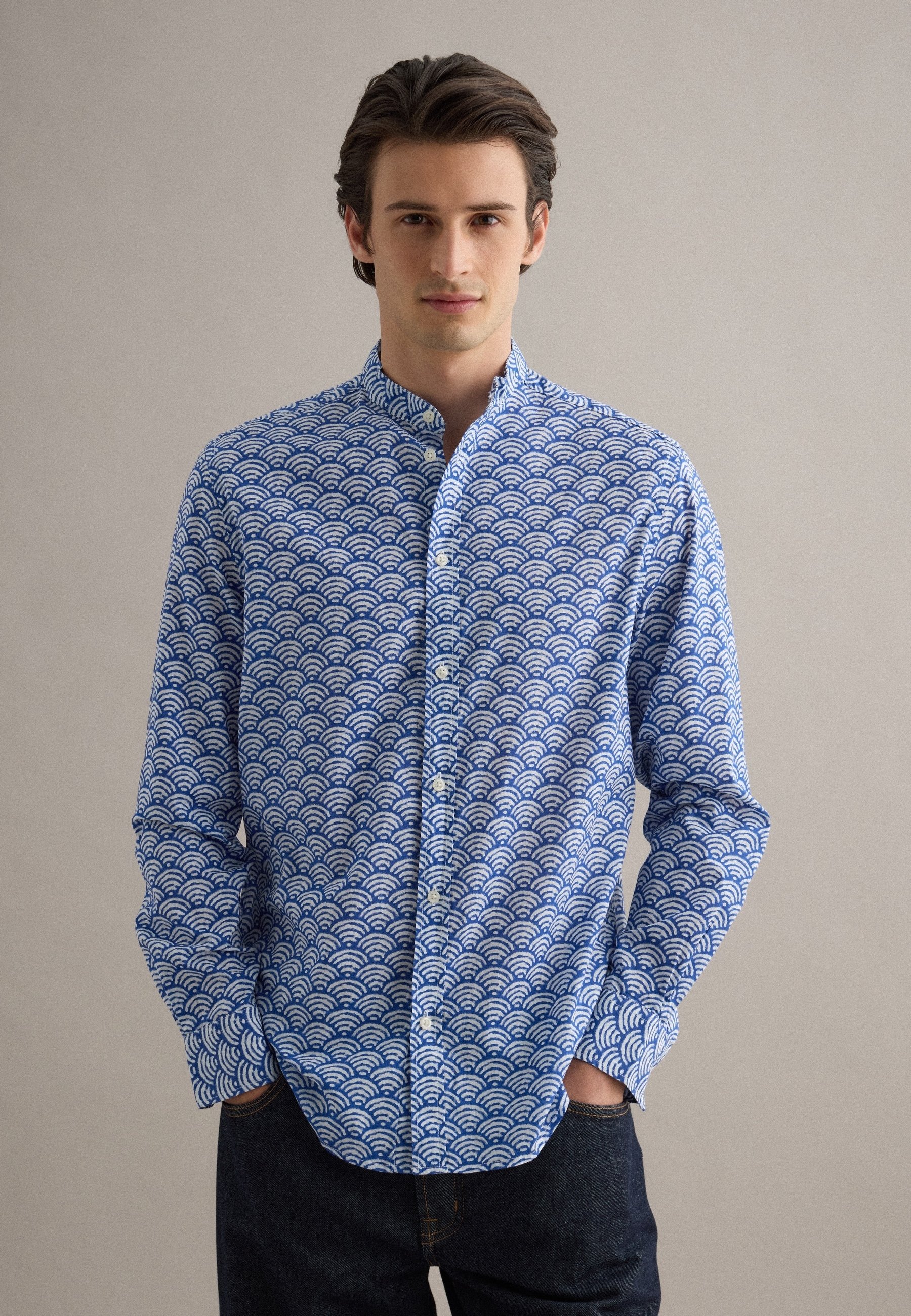 Camicia Uomo Maniche Corte Quadri Buffalo Blu - Leggera E Traspirante In Misto Cotone - Vestibilità Casual Con Taschino