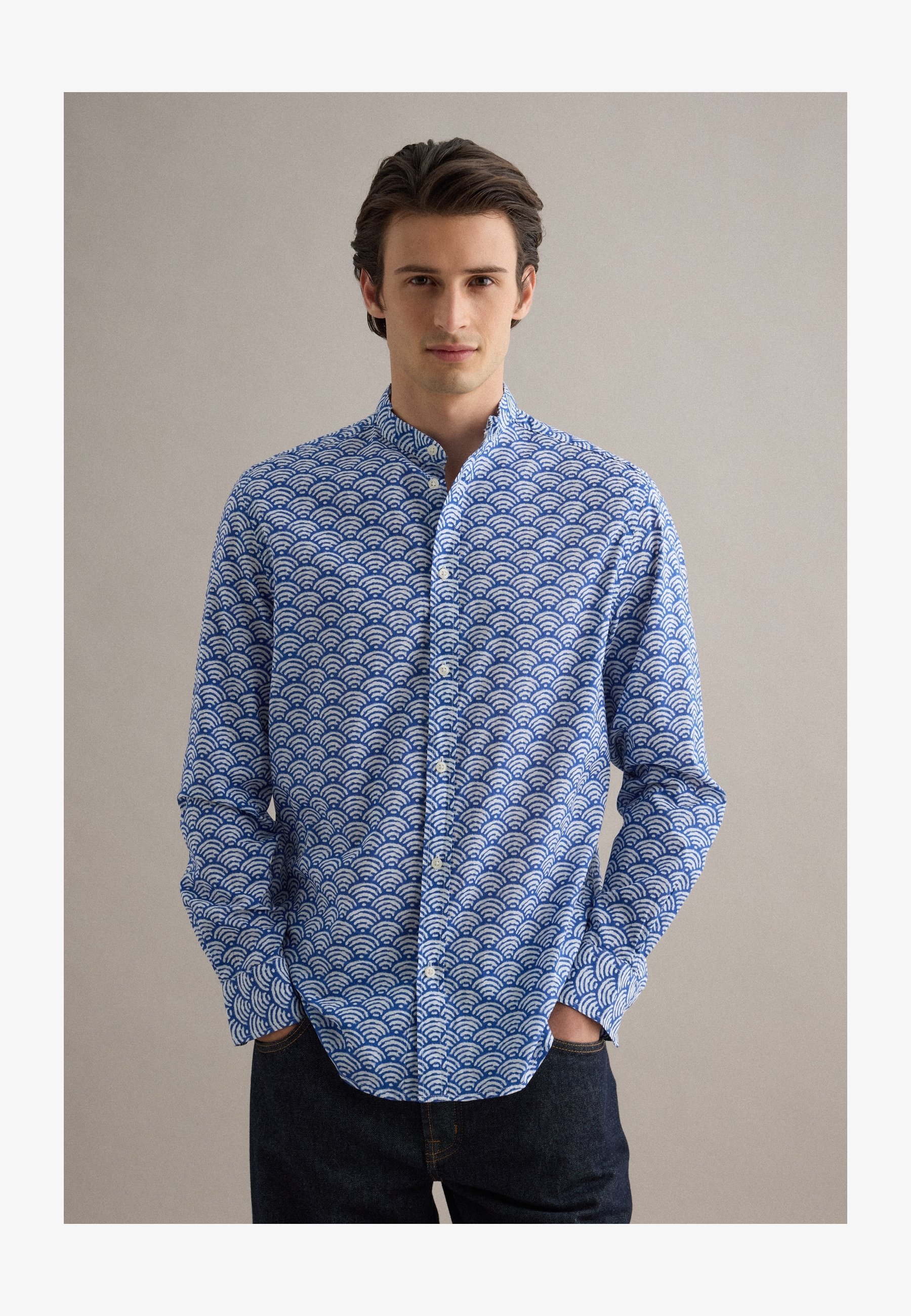 Camicia Uomo Maniche Corte Quadri Buffalo Blu - Leggera E Traspirante In Misto Cotone - Vestibilità Casual Con Taschino