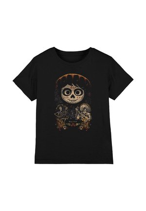 Disney COCO PAINTED POSTER WITH MIGUEL SKULL, HECTOR AND ERNESTO - Print T-shirt - black