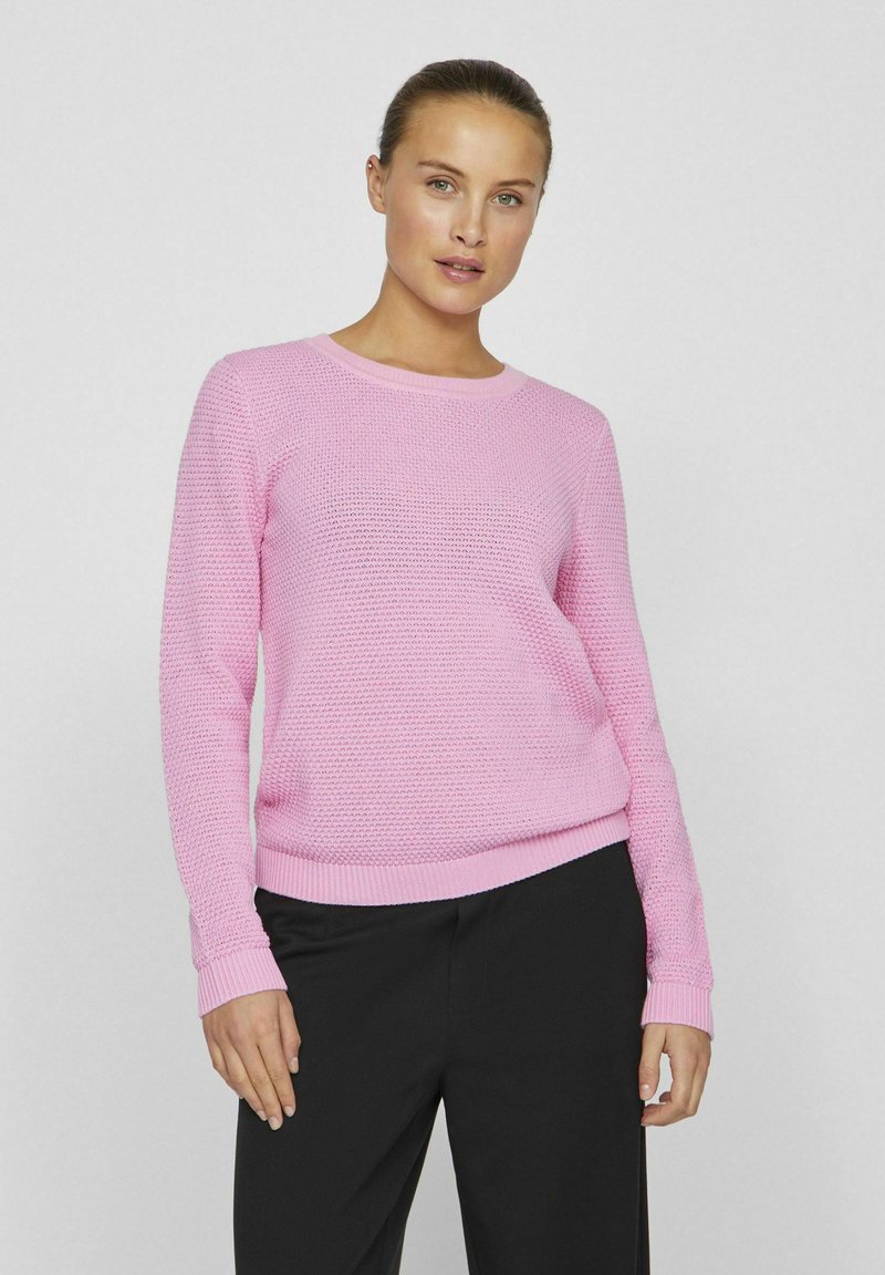 VILA VIDALO O-NECK - Stickad tröja - bonbon