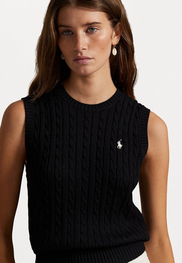 CABLE KNIT COTTON SWEATER VEST - Top3