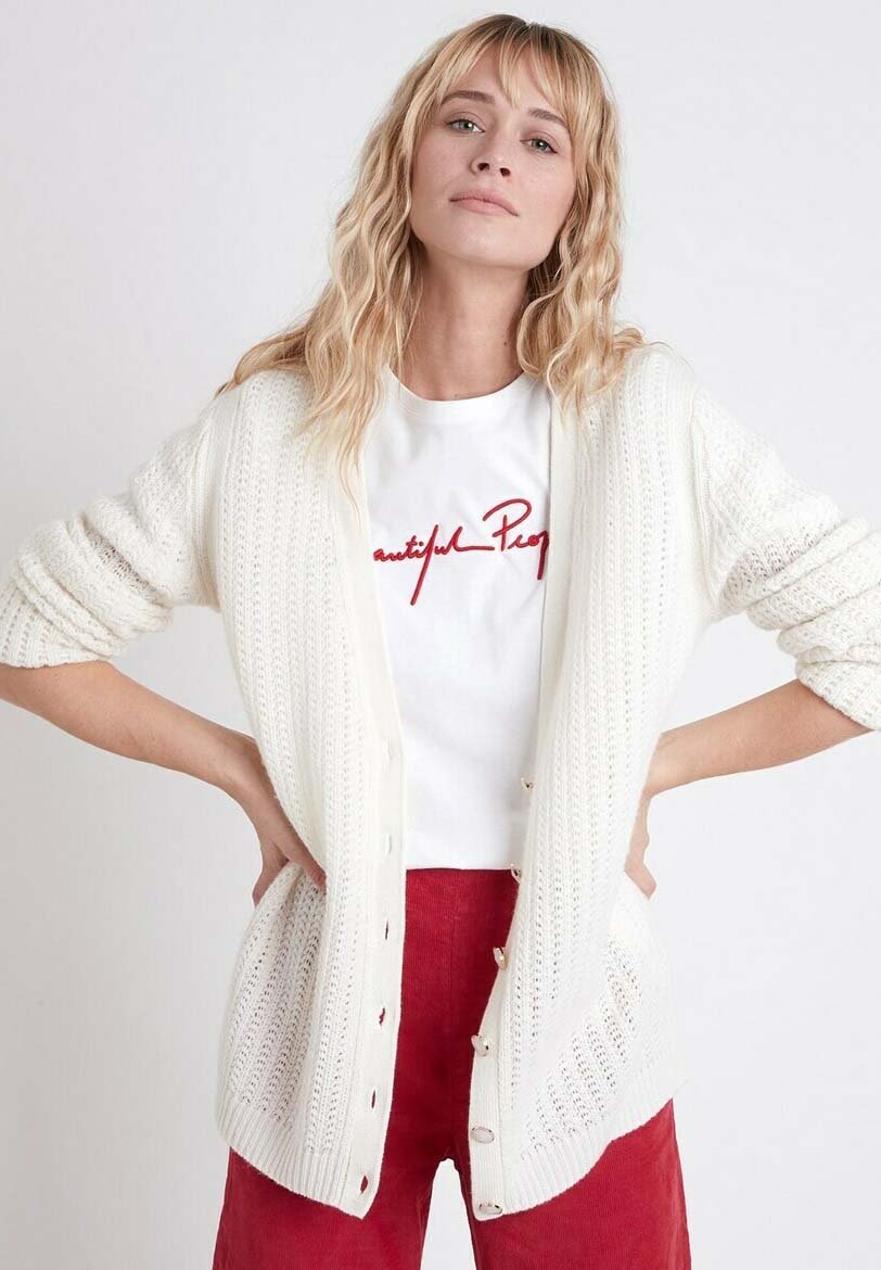 Maison 123 Strickjacke Off White Offwhite Zalando De