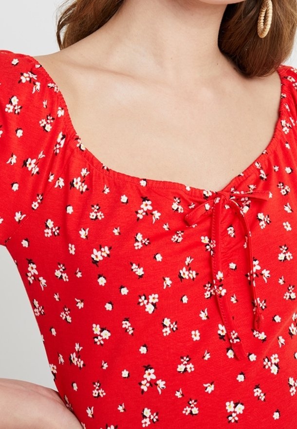 strapless open back dress Red Fish Top Maxi Dress – FARM Rio