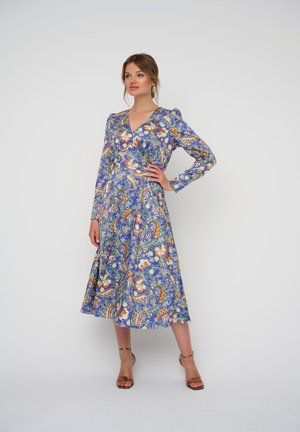 MIT BLUMENPRINT UND V AUSS - Cocktail dress / Party dress - mehrfarbig