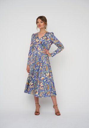 MIT BLUMENPRINT UND V AUSS - Cocktail dress / Party dress - mehrfarbig