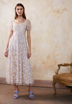 MARY ROSE SCOOP NECK ANKLE GOWN- EXCLUSIVE - Společenské šaty - champagne/blue multi