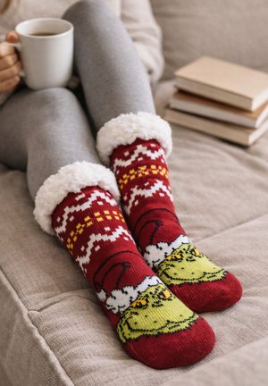 Disney, THE GRINCH HÜTTENSOCKEN HAUSSOCKEN KUSCHELSOCKEN - Socks - rot