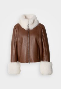Marc Cain Lederjacke - dark chestnut brown