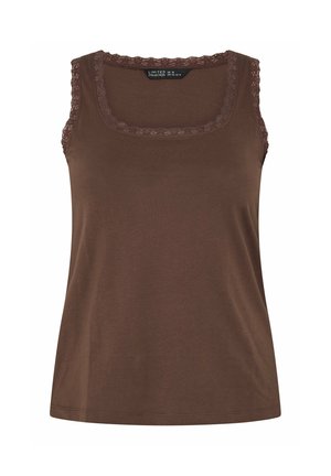 Yours Clothing, PLUS SIZE VESTS & CAMIS. - Top - brown
