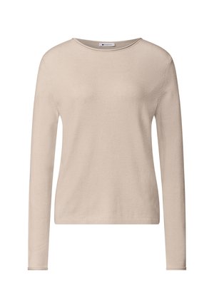 Street One, PULLOVER MIT BOAT NECK UND ROLLKANTEN - Pullover - clay sand mel.