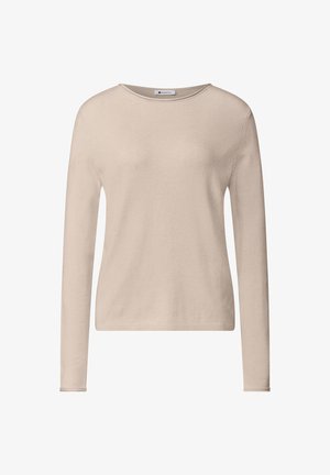 Street One, PULLOVER MIT BOAT NECK UND ROLLKANTEN - Pullover - clay sand mel.
