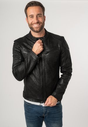 Lederjacke - black