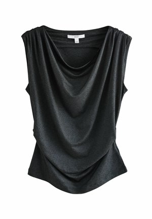REGULAR FIT-DRAPED SLEEVELESS SPARKLE - Top - navy