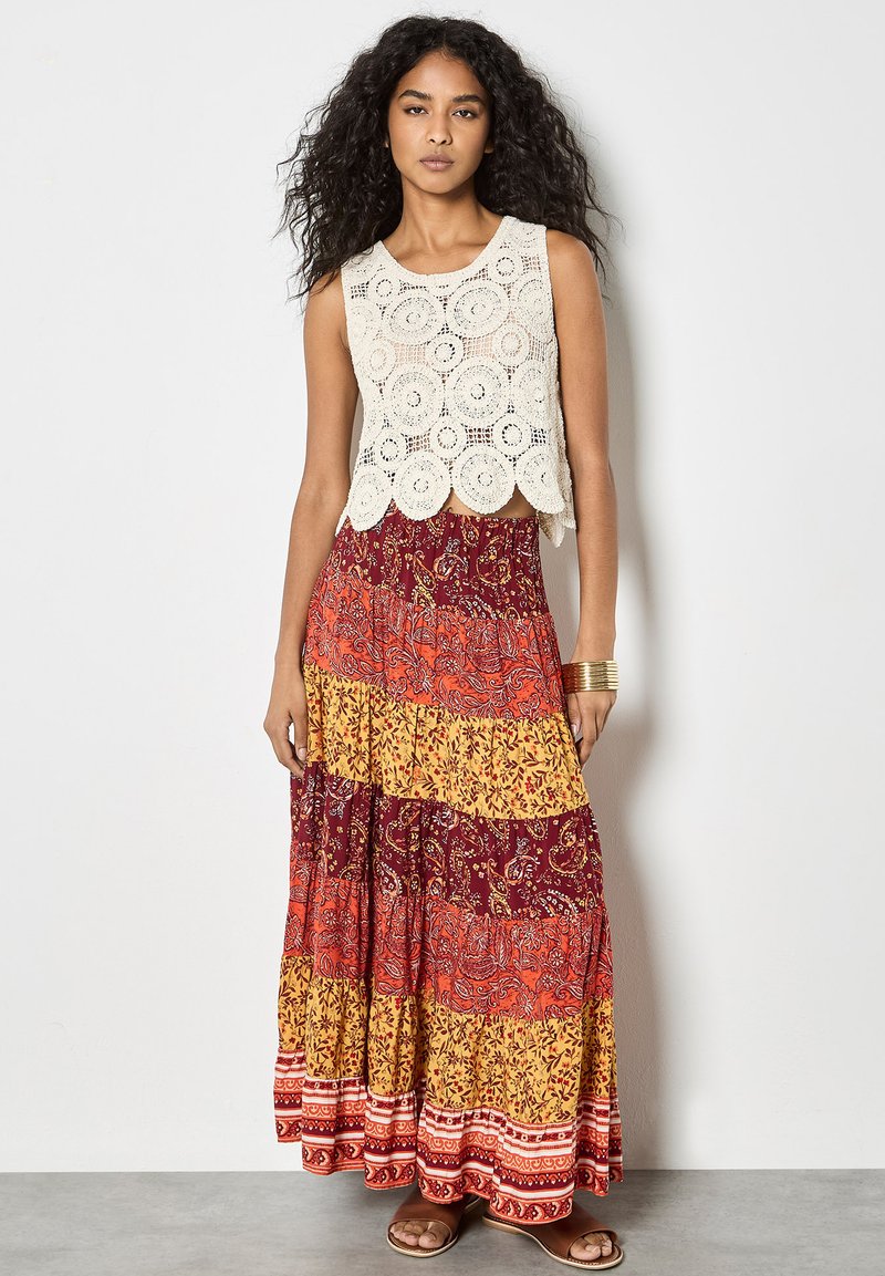 Jupe Orange Femme Rewind - Taille 3, Style Trompette, Matière Velours Côtelé - Occasion Très Bon état