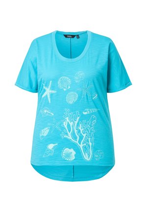 Ulla Popken, MARINE PRINT SHORT SLEEVE TEE - T-shirt con stampa - deep aqua