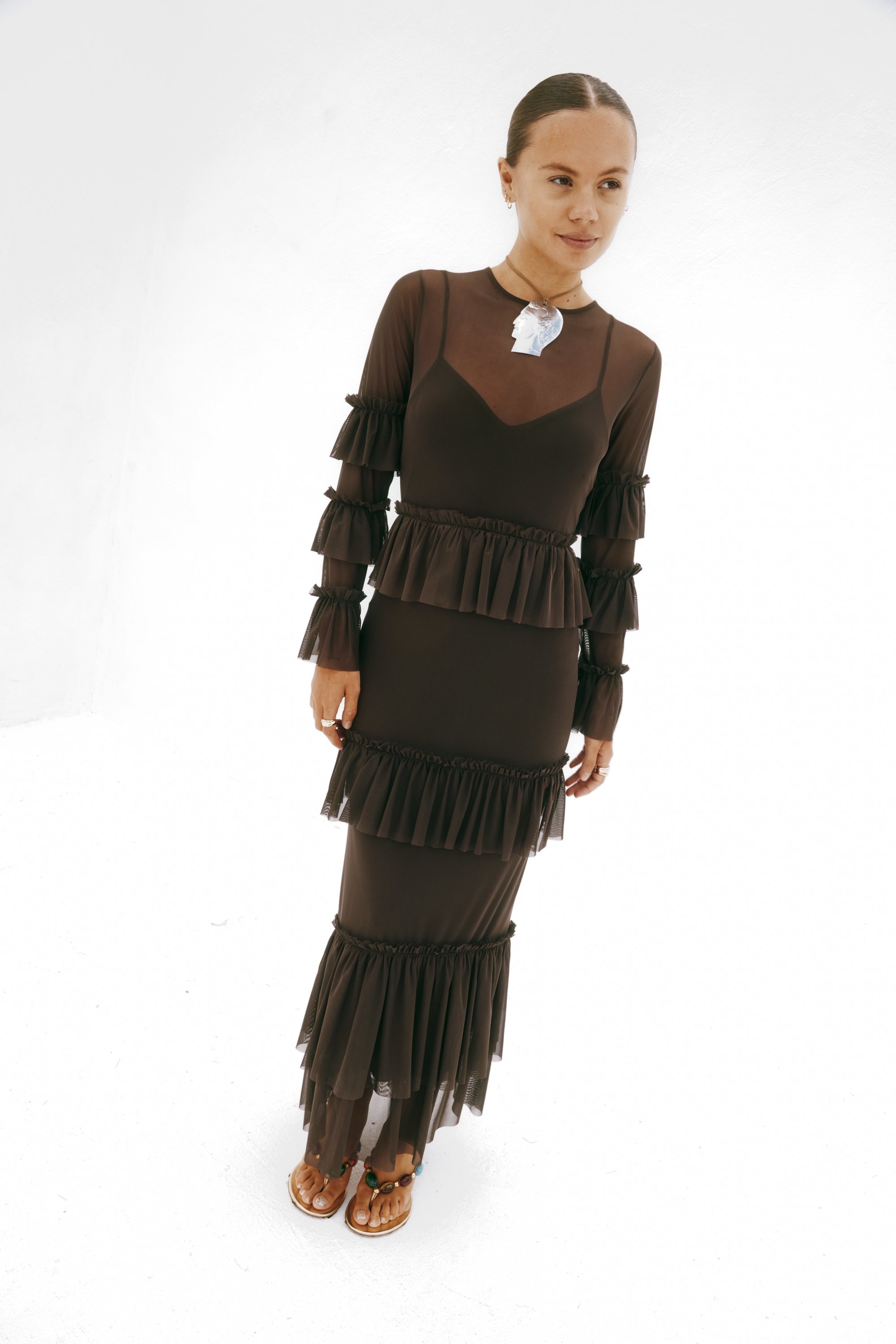 felicity brown dress Rent Nobody's Child Felicity Midi Dress Brown