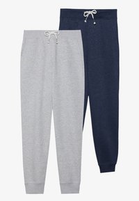 2 PACK - Tracksuit bottoms - mottled light grey/mottled dark blue