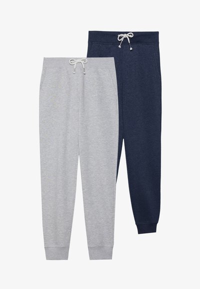 2 PACK - Pantalon de survêtement - mottled light grey/mottled dark blue