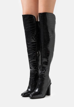 WIDE FIT CYNTHIA - Overknee laarzen - black